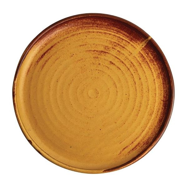 Assiette ronde en toile OLYMPIA avec rebord étroit sienne-rost 26,5 cm, UE: 6 pièces, FA310
