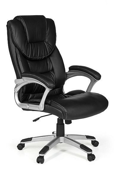 Amstyle chaise de bureau Madrid simili cuir noir ergonomique avec appui-tête, SPM1.225