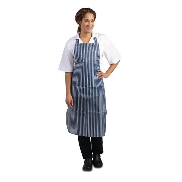 Whites tablier bavette imperméable, bleu et blanc rayé, A580