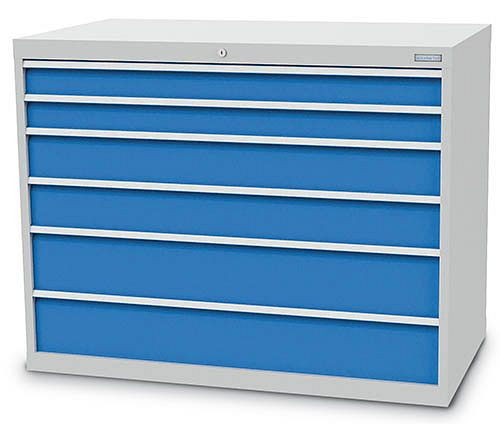 Armoire à tiroirs Bedrunka+Hirth, R 48-24, nombre de tiroirs : 6, dimensions en mm (LxPxH) : 1305 x 736 x 1019, 1300/0222V18