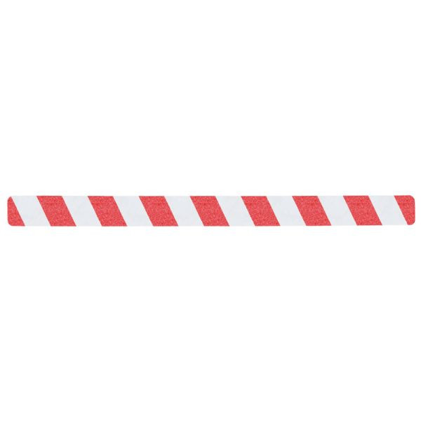 m2 revêtement antidérapant marquage d'avertissement rouge/blanc bandes individuelles 50x650mm, UE : 10 pièces, M1YV100503