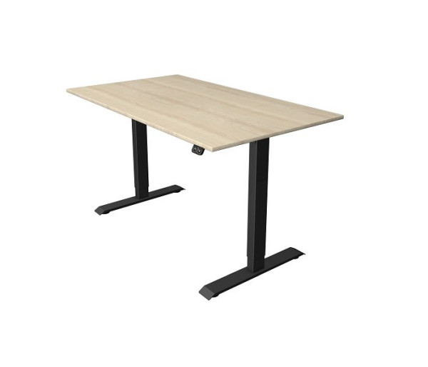 Kerkmann Move 1 table assis/debout anthracite, L 1400 x P 800 mm, réglable en hauteur électriquement de 740 à 1230 mm, érable, 10182650