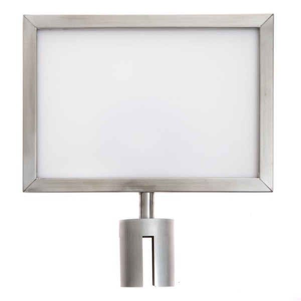 Tableau d'information ALLPAX STOPPO, horizontal, pour support à cordon, A4, argent mat, 10002114;605
