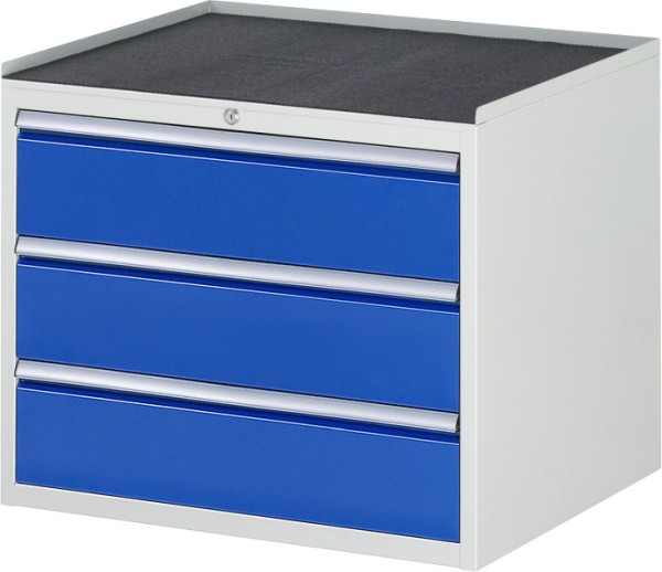 Armoire à tiroirs RAU série 7000, L770xP650xH645mm, tiroirs : 3xH180mm, support métallique avec bord roulant sur 3 côtés et tapis antidérapant, 03-XL3.0A-MT.11