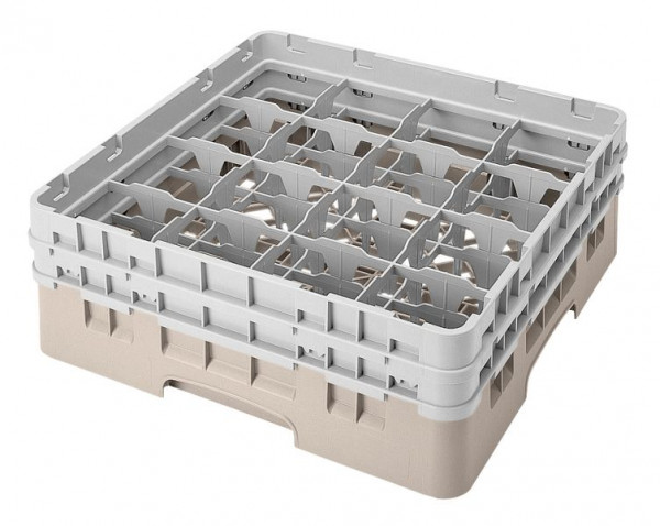 Panier de lavage Cambro 16 compartiments Camrack® Hauteur: 13 cm Beige, SU: 4 pièces, 16S434184