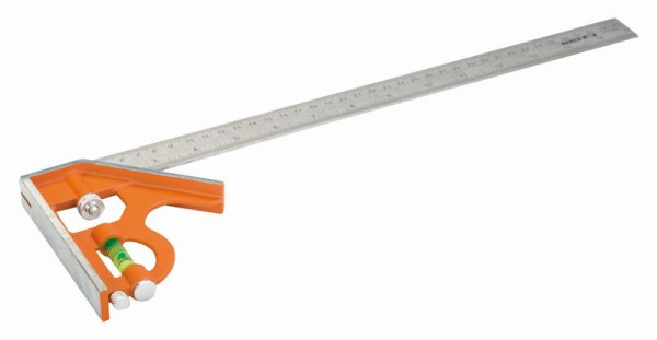 Équerre combinée Bahco 150 mm métrique+pouce marquée 45°+90° CS150