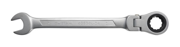 Clé mixte à cliquet SW-Stahl, 24 mm, avec articulation, 03530L-24