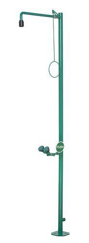 Douche d'urgence corporelle DENIOS avec douche oculaire, verte, 250-083