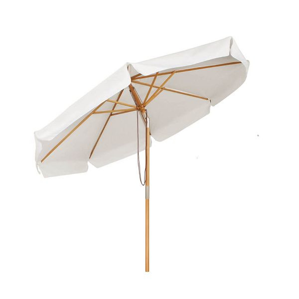 Parasol Sekey Ø300cm bois, blanc, 33330008