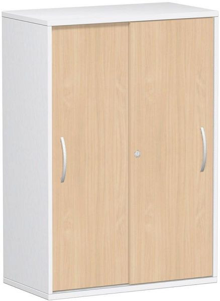 geramöbel panneau supérieur d'armoire à portes coulissantes 25 mm, avec pieds, verrouillable, 800x425x1182, hêtre/blanc, S-383502-BW