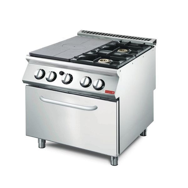 Cuisinière à gaz Gastro M avec four 70 / 80TPPCFG, 2 brûleurs, 19,7 kW, GL934