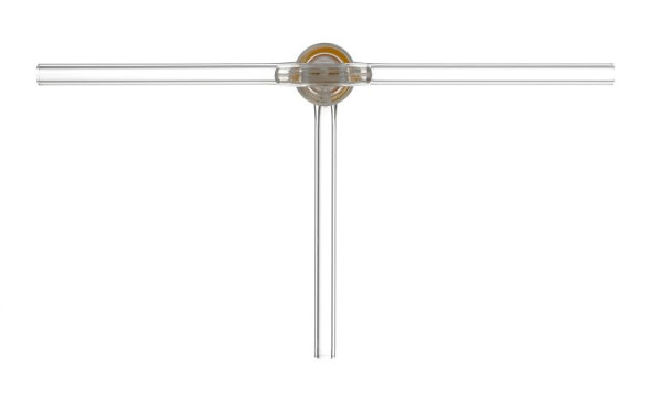 Robinet trois voies Rettberg avec alésage en T, bouchon en verre massif NS 18,8/4,0 mm alésage, verre borosilicaté 3,3, 134506203