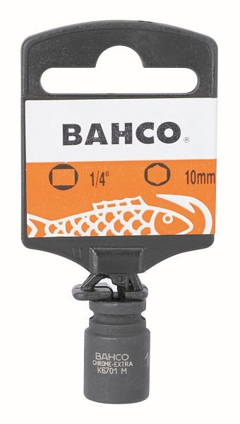 Embout pour clé à chocs Bahco 1/4", 6 pans, SW 10 mm, emballage libre-service, SBK6701M-10