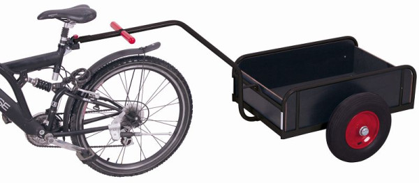 Remorque à vélo VARIOfit avec paroi latérale, dimensions extérieures : 1 835 x 810 x 810 mm (LxPxH), jeu de roues : pneumatiques, zu-1391/AG