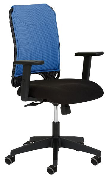 Mayer Sitzmöbel chaise pivotante 2333, bleue, avec accoudoirs et roulettes pour sols durs, 2333_AV_RO_262