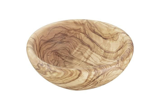 Bol APS -OLIVE-, Ø 15 cm, hauteur : 6 cm, bois d'olivier, 0,5 litre, chaque pièce est unique par sa couleur et son grain exacts, 01012