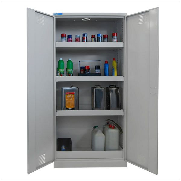 Armoire chimique ADB (grande), dimensions HxLxP : 1950 x 950 x 500 mm, couleur : gris clair, RAL 7035, revêtement par poudre, 40729