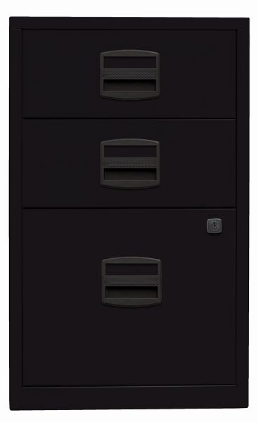 Armoire d'appoint Bisley PFA, 2 tiroirs universels, 1 tiroir HR, noir, PFA3633