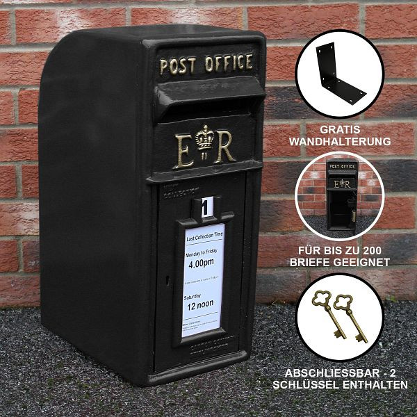 Boîte aux lettres noire de style anglais Monster 27174