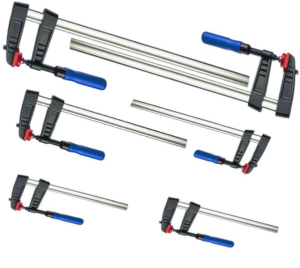 VaGo-Tools Jeu de 6 serre-joints à vis 300x120/500x120/800x120 mm 2 pièces chacun, 200-005/006/007 chacun 2_hv