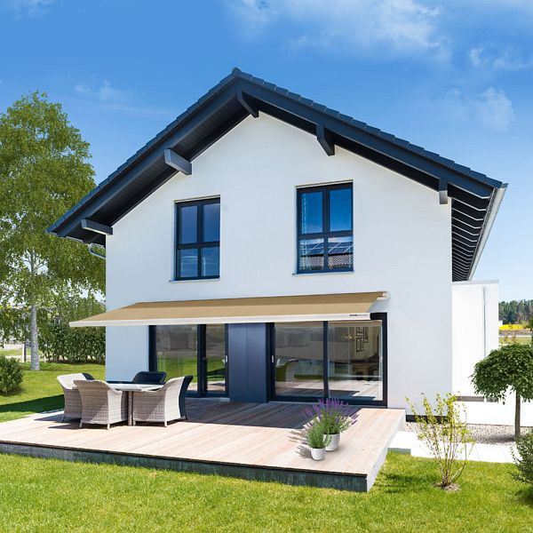 HOME DELUXE Store banne à cassette complète LED ELOS - 585 x 300 cm couleur sable, 22428