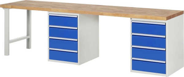 Etabli RAU série 7000 - modèle 7509-8, L3000 x P700 x H890 mm, base système L3000 x P650 x H850 mm, 03-7509A8-307B4M.11