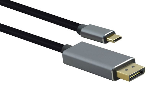 Câble de connexion Helos, fiche USB 3.1 Type-C™/DisplayPort, PREMIUM, 1,8 m, noir, 288365