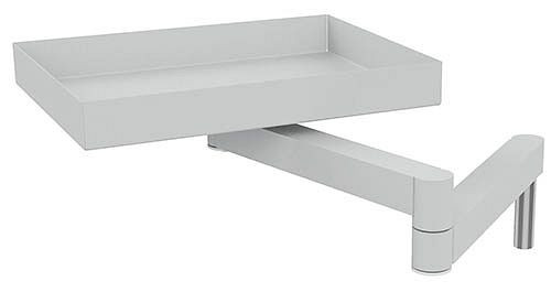 Bras pivotant Bedrunka+Hirth avec plateau de rangement, dimensions en mm (LxPxH) : 400 x 300 x 48, 07.98.04