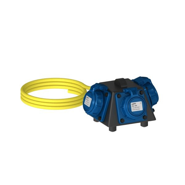 ELSPRO mobiler Sicherheitsverteiler ESSEN, Ausgang: Schuko, RCD: 25 A, Zuleitung: 3 m Schuko, 1000007