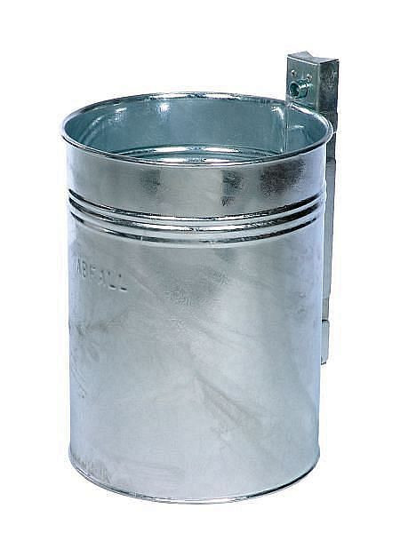 Poubelle Renner d'environ 35 L, avec estampage "ABFALL", pour fixation au mur et aux poteaux, galvanisée à chaud et revêtement par poudre, bleu cobalt, 7000-10PB 5013