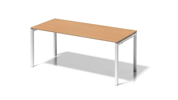 Bureau Bisley Cito, structure en U hauteur fixe 730 mm, H 19 x L 1800 x P 800 mm, hêtre/blanc signalisation, DUF1808BC396