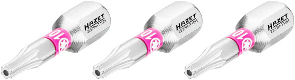 Embout Hazet, 6 pans plein 6,3 (1/4 pouce), profil TORX® inviolable, T10H, nombre d'outils : 3, 2223N-T10H/3