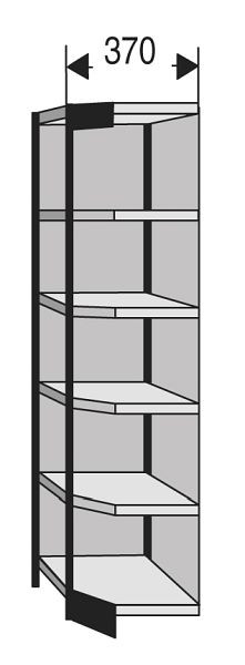 Kerkmann étagère de bureau Progress 2000, P 300 x H 2250 mm, noir/gris clair, 50228515