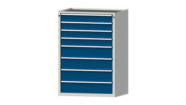Armoire à tiroirs pour établis ANKE, modèle 4008 V, 910 x 675 x 1280 mm, RAL 7035/5010, baignoire, 611.314