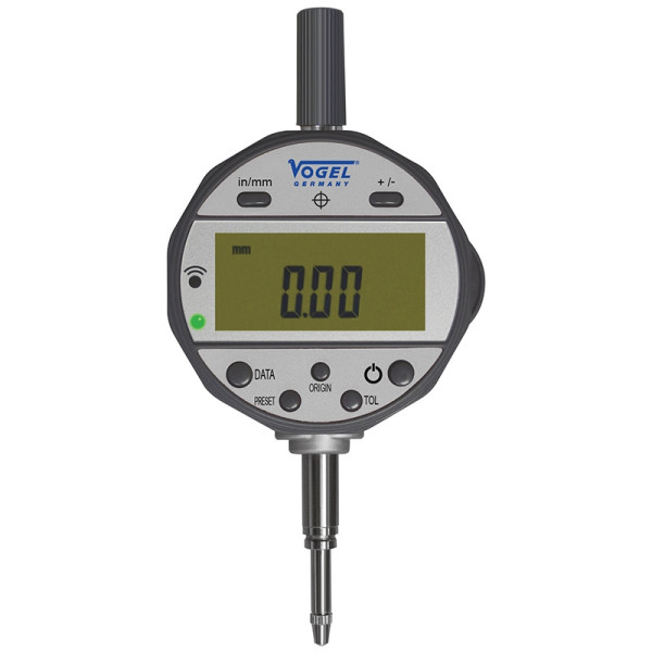 Comparateur numérique Vogel Germany, IP54, avec sortie de données Bluetooth, 12,5 mm / 0,5 pouce, lecture : 0,01 mm / 0,0005 pouce, 240280