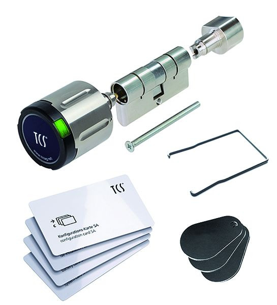 Cylindre à bouton TCS avec cylindre de fermeture électronique (stand alone) pour toutes les serrures à cylindre profilé, IP66, dimensions du cylindre profilé (mm) 30/30, 817-003-3030