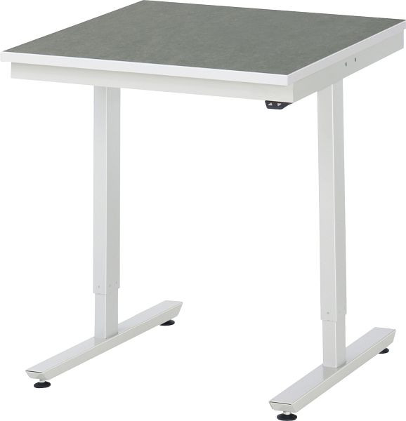 Table de travail RAU série adlatus 150 (réglable en hauteur électriquement), plan de travail avec revêtement linoléum/universel, 750x720-1120x800 mm, 08-AT-075-080-L