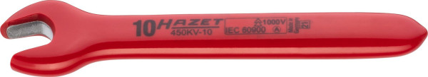 Clé à fourche Hazet, double isolation, profil hexagonal externe, 10 mm, 450KV-10