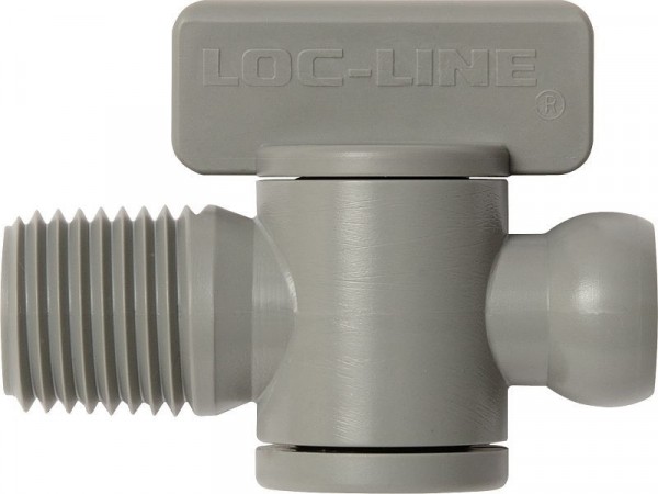 Loc-Line Absperrhahn mit Außengewinde, grau, VE: 10 Stück, L29452G