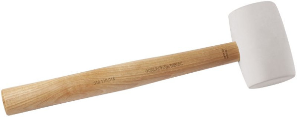Maillet en caoutchouc Kraftwerk, blanc, manche en hickory, Ø 58 mm, 16 OZ, 310.110.016