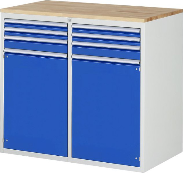 Armoire à tiroirs RAU 7000, 1145x650x1035mm, gauche : 2x60, H90mm, porte battante, droite : tiroir 2x60, H90mm, porte battante, hêtre massif, 03-LL7.13.13AB.11
