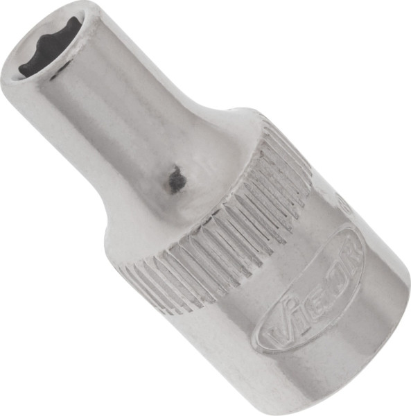 Insert de clé à douille VIGOR, carré creux 6,3 mm (1/4 pouce), profil à six pans extérieurs, 4 mm, V2413N