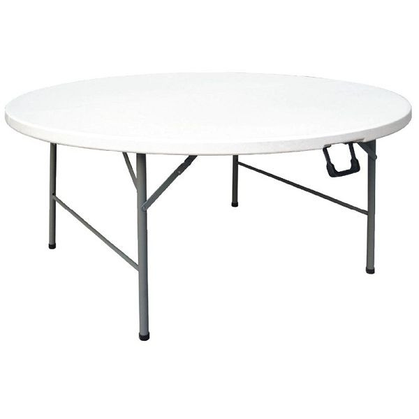 Table pliante ronde Bolero blanc 153cm, CC506