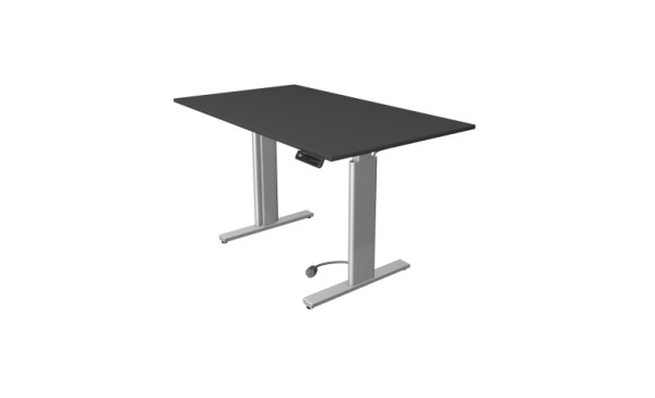 Table assis/debout Kerkmann Move 3 tubes, L 1400 x P 800 mm, réglable en hauteur électriquement de 720 à 1200 mm, anthracite, 10236513