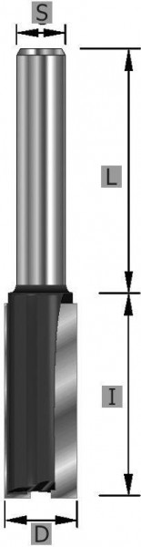 Fraise à rainurer Edessö HW Z2 S6x32 mm, A: 5, B: 12, GL 48, C: 6, 100505006