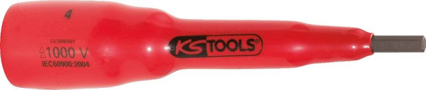 KS Tools Douille 3/8" avec isolation de protection pour vis à six pans creux, 4 mm, 82 mm de long, 117.3861