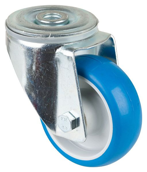 Rouleau de transport BS rollers, largeur de roue 28 mm, roue Ø 80 mm, capacité de charge 125 kg, bande de roulement polyuréthane bleu, roulement à rouleaux, lot de 2, L101.B36.080