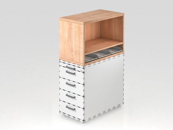 Étagère supérieure Hammerbacher pour conteneur SC noyer, 42,8x80x53 cm (LxPxH), VSCA1/N