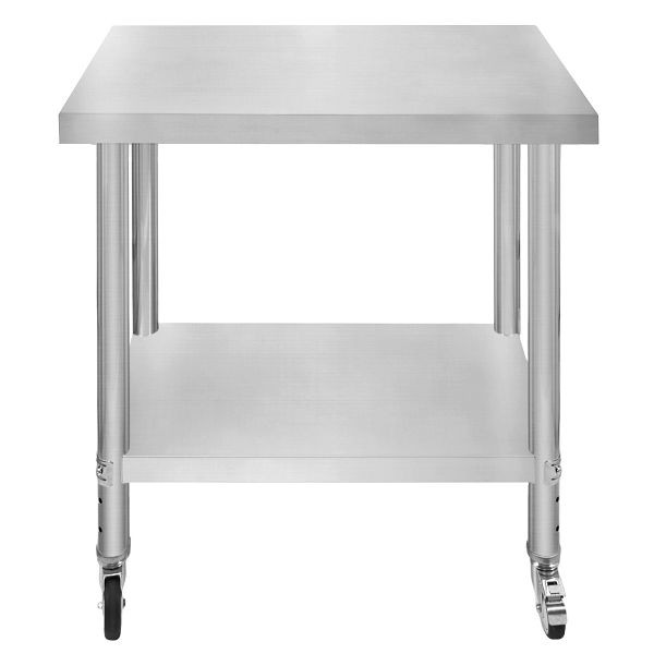 KuKoo Gastro table de travail inox table de préparation table de cuisine mobile 76cm x 45cm, 211614