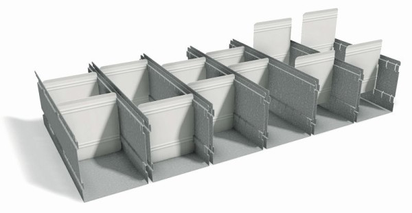 Kit de division de tiroirs émoussés pour tiroirs de grande capacité de 200 mm de hauteur pour armoires MovaFlex de 1000 mm de largeur, 7002206